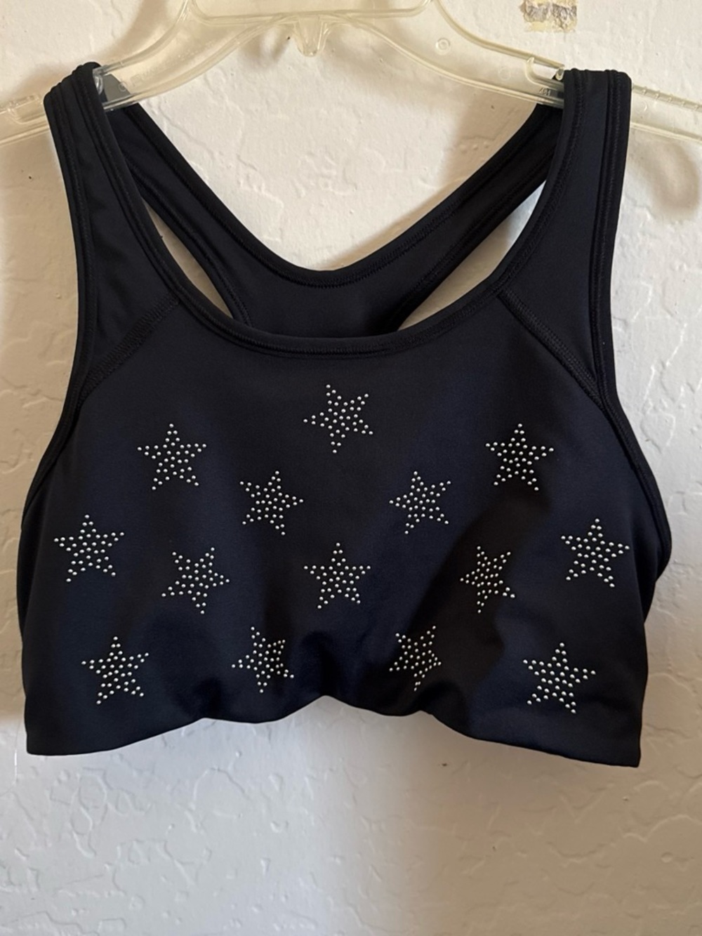 PINK Victoria's Secret Black Sports Bra with Rhinestone Stars